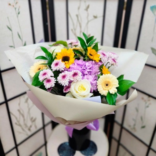 Авторский букет с Подсолнухами фото 4