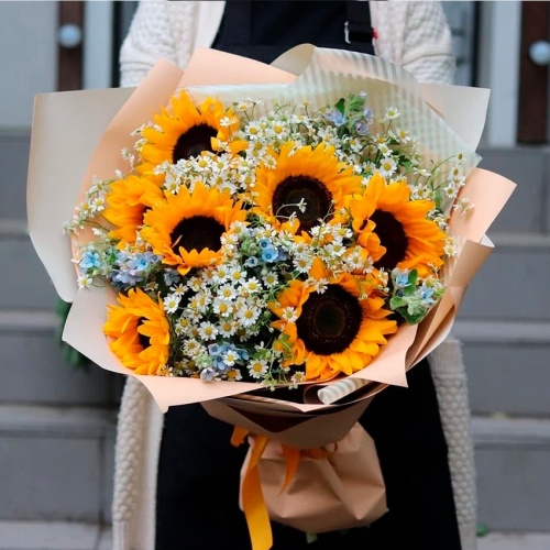 Подсолнухи и Танацетум фото 2