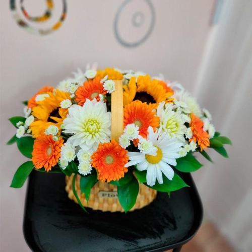 Корзина с цветами Микс фото 4