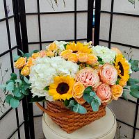 Корзина с цветами, большие композиции