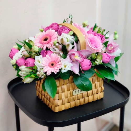 Корзина с цветами Микс фото 2