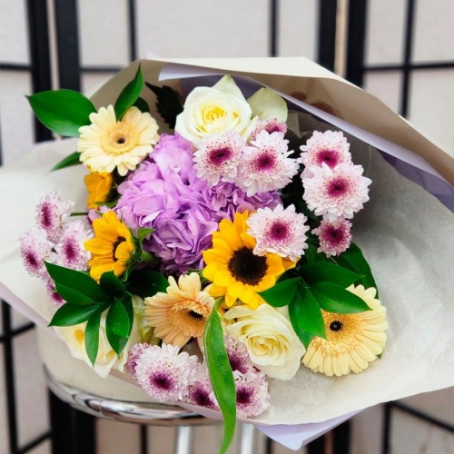 Авторский букет с Подсолнухами фото 5