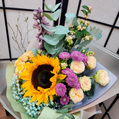 Авторский букет с Подсолнухом фото 4 Авторский букет с Подсолнухом фото 4